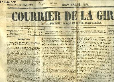 Courrier de la Gironde - Edition du soir, du dimanche 12 mai 1850 : Rponse de la Guienne aux dires de la Rvolution de 1830 ...