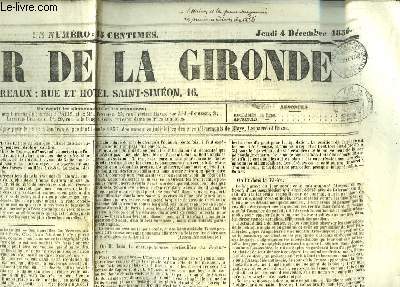 Courrier de la Gironde - Edition du soir, du jeudi 4 dcembre 1856.