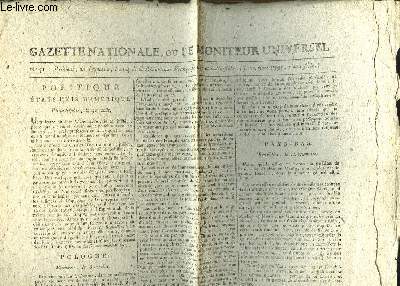Gazette Nationale, ou le Moniteur Universel n51, du 12 septembre 1795. Politique de Philadelphie, le 30 aot - de Varsovie, le 8 octobre - de Cologne, le 10 brumaire ....