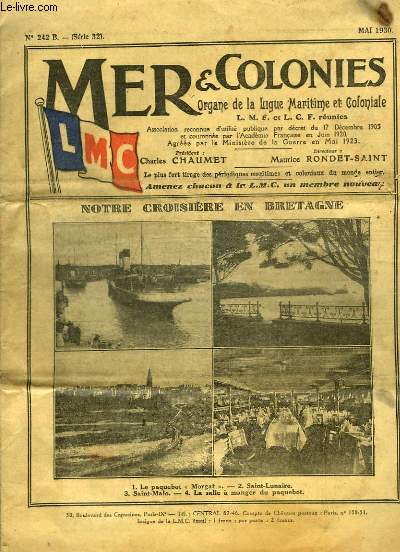 Mer & Colonies N242 B - Srie 32 : Notre Croisire en Bretagne - Tirpitz - Les les Kerguelen - Vers nos Antilles,  la Martinique -