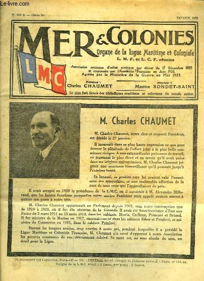 Mer & Colonies N252 B - Srie 34 : M. Charles Chaumet - Croisire de la 