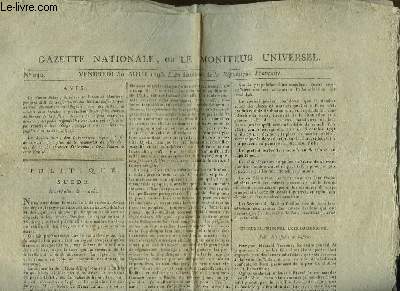 Gazette Nationale, ou le Moniteur Universel n242, du vendredi 30 aot 1793. Politique de Stockholm, le 4 aot ...