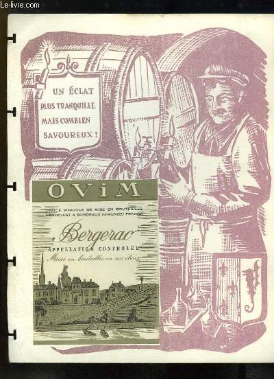 Planche illustre de l'OVIM, Office Vinicole de mise en bouteilles, Ngociant  Bordeaux (Gironde), France.