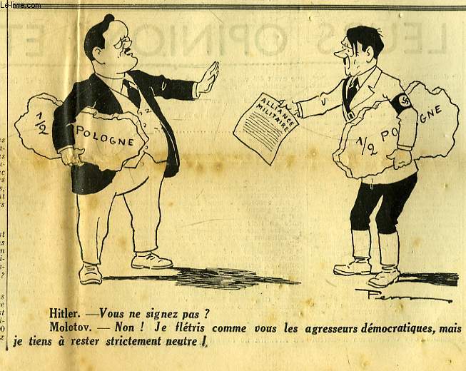 Caricature d'Hitler et Molotov, extraite du journal 