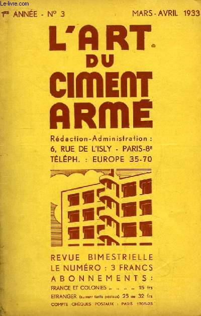 L'Art du Ciment Arm N3 - 1re anne : Le Silo en Ciment Arm - L' Htel de la Caisse d'Epargne et de Prvoyance de Reims - Travail du sol et Coefficient de Scurit -