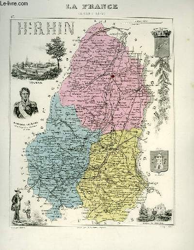 1 carte grave en couleurs du Haut-Rhin - N67