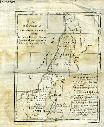 Plan et distribution de la Terre de Chanaan, suivant la vision d'Ezchiel Ch. XLVIII, laquelle ne fut jamais excute  la lettre depuis le retour de la captivit.