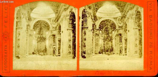 1 planche compose de 2 photographies (identiques) anciennes albumines, du Choeur de Saint-Pierre