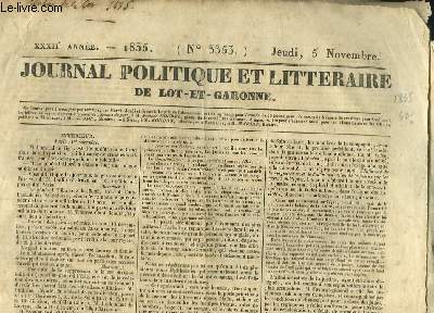 Journal Politique et Littraire de Lot-et-Garonne N3353 - XXXIIe anne