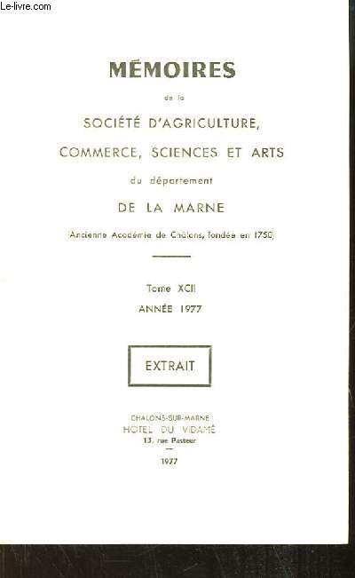Le Sarcophage de Saint Louvent. Extrait des Mmoires de la Socit d'Agriculture, Commerce, Sciences et Arts de la Marne (TOME XCII - 1977)