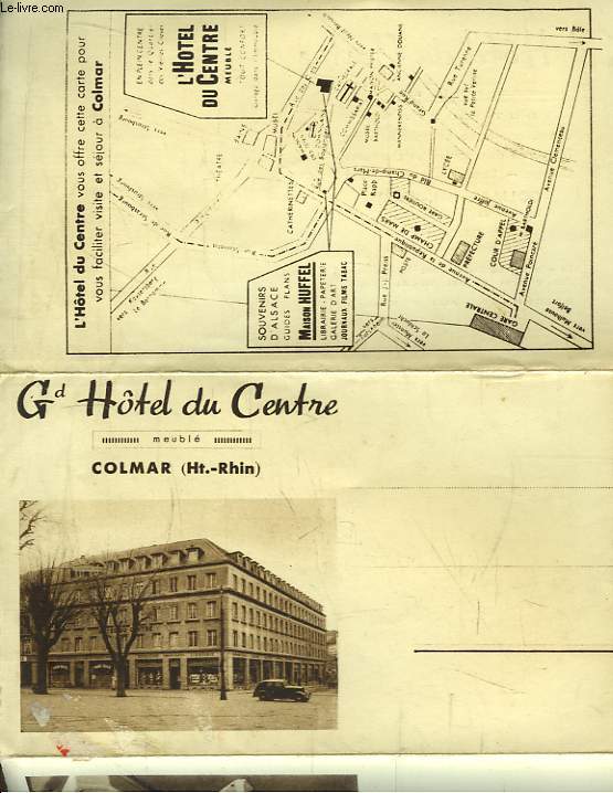 Carte Postale Ancienne Publicitaire du Grand Htel du Centre, Colmar (Haut-Rhin)
