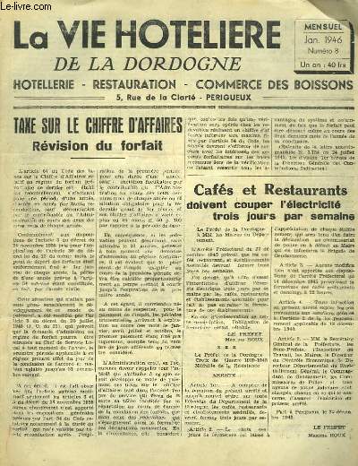La Vie Hotelire de la Dordogne N8 : Taxe sur le chiffre d'affaires. Rvision du forfait ...