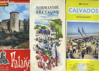 Lot de 7 dpliants et brochures de la Normandie : Calvados - Le Bessin et Bayeux - Lisieux - Vire, capitale du Bocage ...