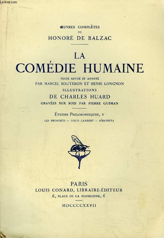 La Comdie Humaine. Etudes Philosophiques, V : Les Proscrits, Louis lam