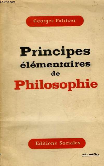 Principes lmentaires de Philosophie.