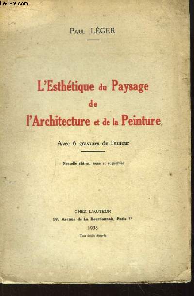 L'Esthtique du Paysage de l'Architecture et de la Peinture.