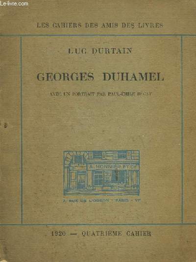 Les Cahiers des Amis du Livre - 4e cahier : Georges Duhamel