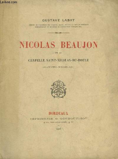Nicolas Beaujon et la Chapelle Saint-Nicolas-du-Roule (Sancto-Nicolao)