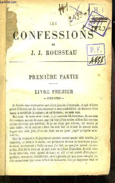 Les Confessions de J.J. Rousseau.