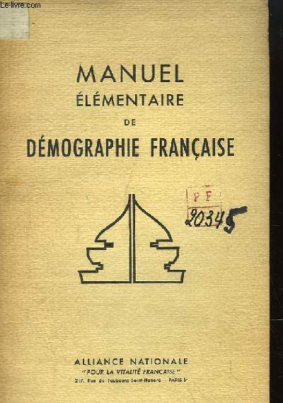 Manuel Elmentaire de Dmographie Franaise.