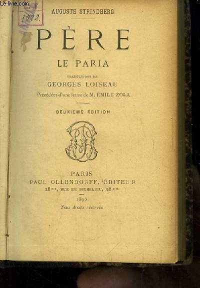 Pre. Le Paria. Drames et Comdies, TOME 3.