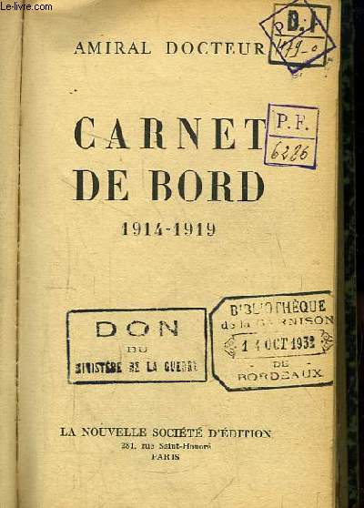 Carnet de Bord, 1914 - 1919