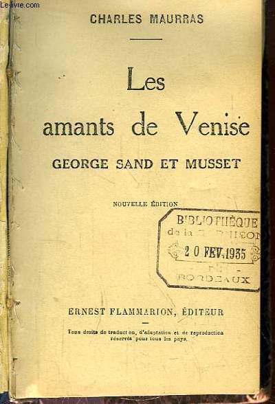 Les amants de Venise. Georges Sand et Musset.