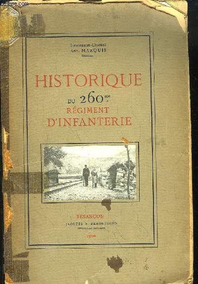 Historique du 260e Rgiment d'Infanterie.