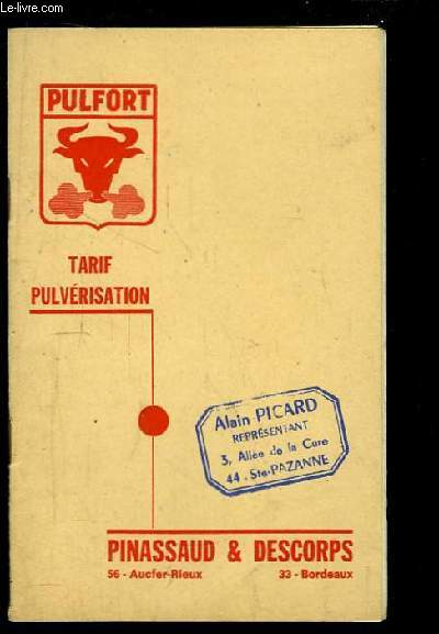 Brochure de Tarif de Pulvrisation Pulfort.