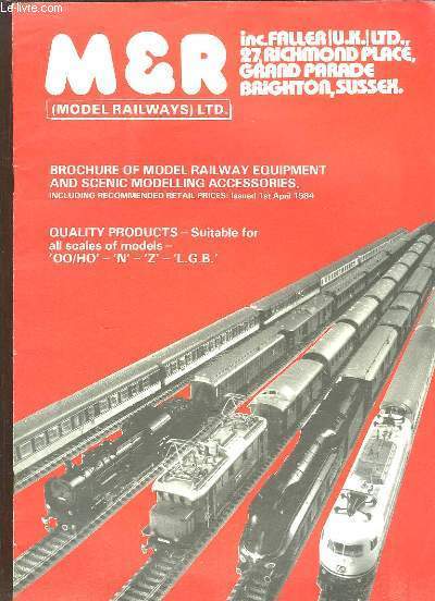 M & R (Model Railways). Brochure of Model Railway Equipment and Scenic Modelling Accessories. Quality Products, Suitable for all scales of models - 'OO/HO', 'N', 'Z', 'L.G.B.'