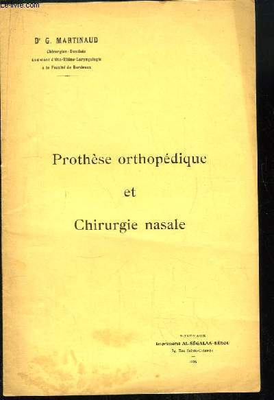 Prothse orthopdique et Chirurgie nasale.