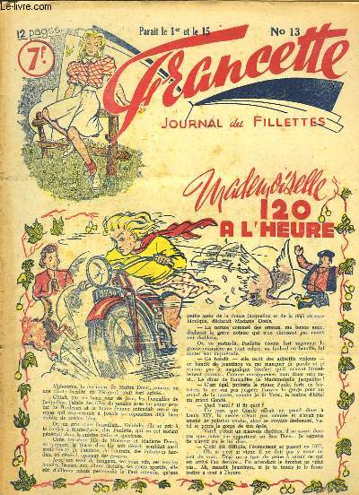 Francette, Journal des Fillettes, N13 : Mademoiselle 120  l'heure.