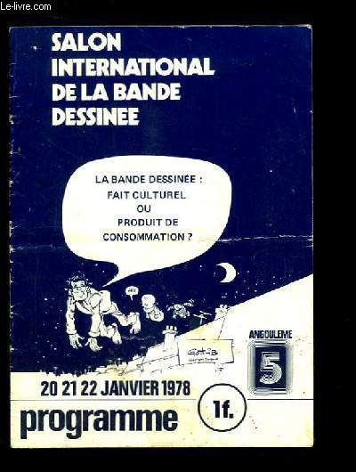 Programme du Salon International de la Bande Dessine. 20, 21 et 22 janvier 1978.