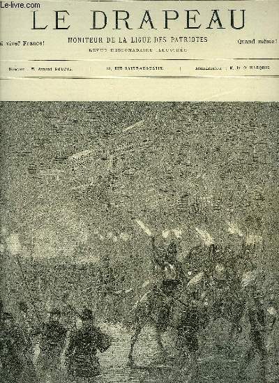 Le Drapeau N36, 5me anne : Le Centenaire de Chevreul, la retraite aux Flambeaux, dessin de L. Du PATY - Un Hussard de la Rpublique, dessin d'Armand DUMARESQ.