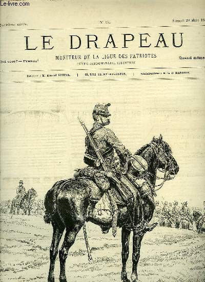 Le Drapeau N13, 4me anne : En Rserve, dessin de Jules LAVEE d'aprs Ed. DETAILLE - Au Tonkin, combat de Chu, dessin de L. SERGENT.