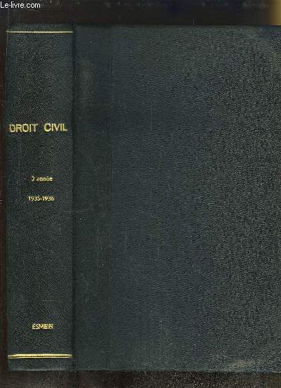 Rptitions crites de Droit Civil. 2me anne, 1935 - 1936. Suivi de 