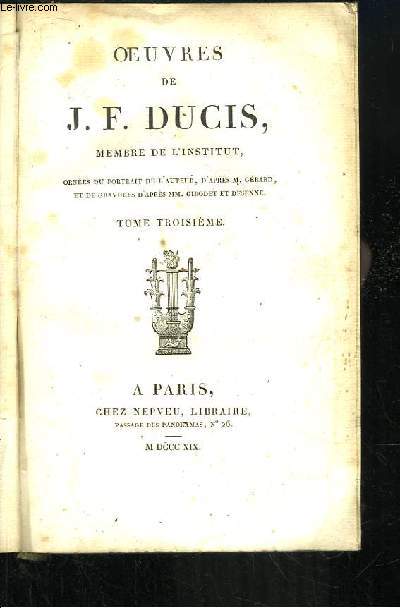 Oeuvres de J.F. Ducis. TOME 3