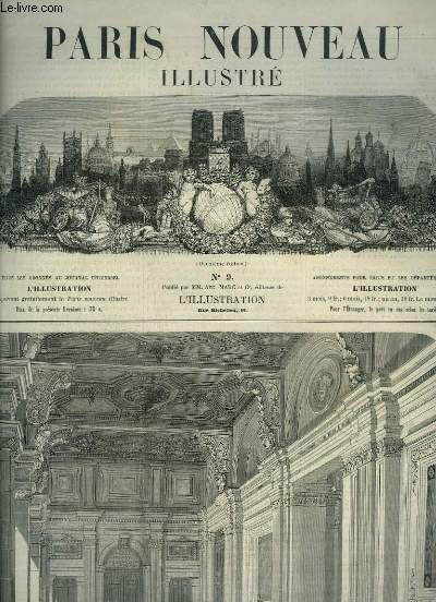 Paris Nouveau Illustr N9 : NOUVEAU TRIBUNAL DE COMMERCE - SALLE DES PAS-PERDUS - ANNEXE DU LYCEE IMPERIAL BONAPARTE RUE DU HAVRE - ANCIENNE MAISON D'ALEXIS GODILLOT - DECORATEUR.
