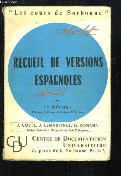 Recueil de Versions Espagnoles.