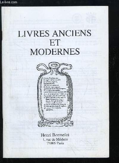 Catalogue n48 de Livres Anciens et Modernes, de la Librairie 