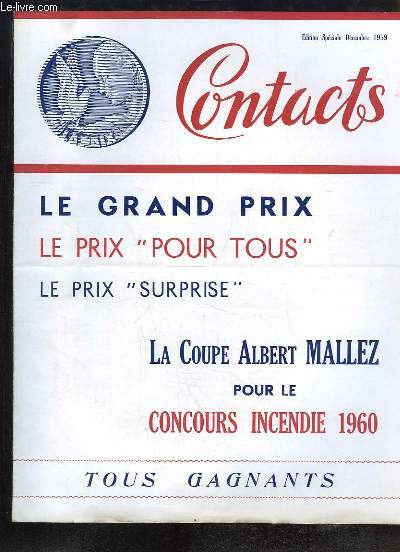Contacts, Edition spciale de Dcembre 1959 : La Coupe Albert Mallez pour le concours incendie 1960