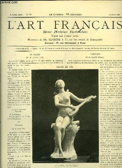 L'Art Franais. N117 - 3me anne : La Cigale, de CARLES - Mouzon, de CLARIS - Exposition de Marcellin DESBOUTIN ...
