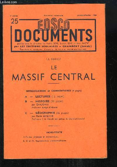 EDSCO Documents N25 - 5me anne : Le Massif Central.