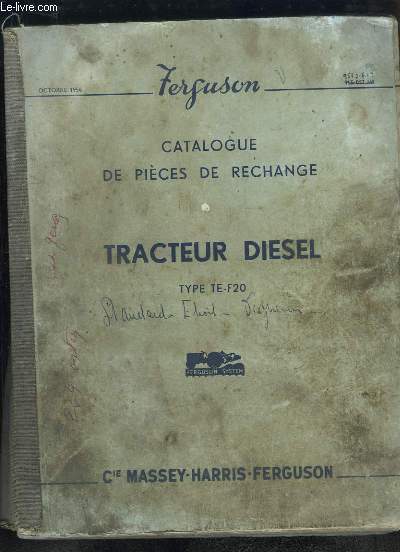 Catalogue FERGUSON de pices de rechange, Tracteur Diesel, Type TE-F20