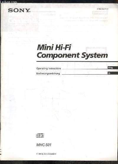 Mini Hi-Fi, Component System MHC-501 (Mode d'emploi en anglais et en nerlandais)