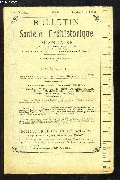 Bulletin de la Socit Prhistorique Franaise. N9 - Tome 31 : Le Congrs Prhistorique de France, session de Prigueux - Souvenirs de voyage en Roumanie.