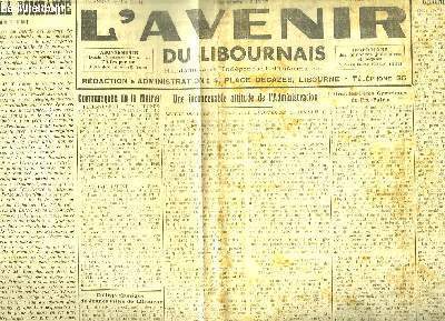 L'Avenir du Libournais, N41 - 1re anne : De la bombe  la bombance