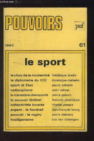 Pouvoirs, N61 : Le Sport.