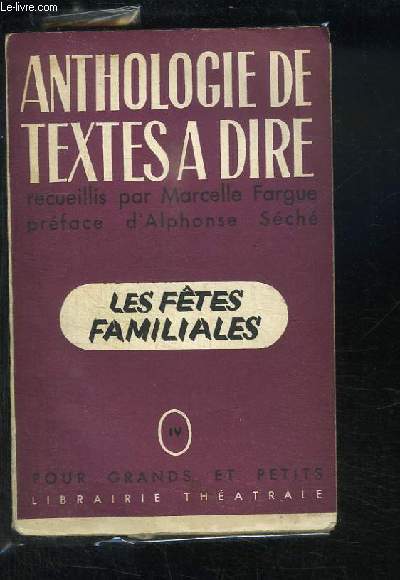 Anthologie de Textes  Dire NIV : Les Ftes Familiales
