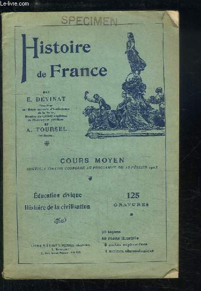 Histoire de France. Cours Moyen.
